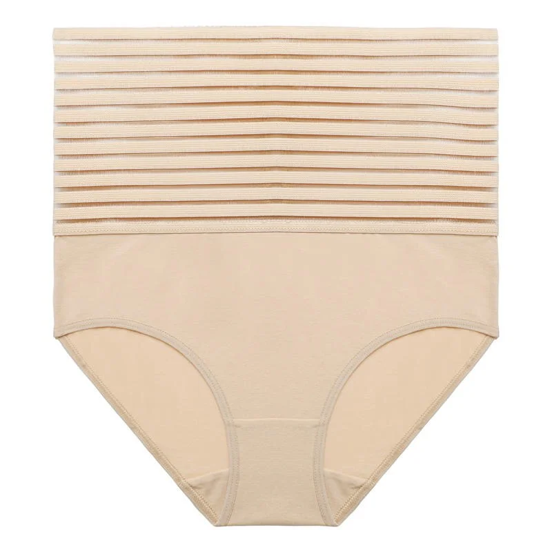 FINETOO Mesh High Waist Panties for Women Big Size L-4XL Slimming Ladies Body Shaper Cotton Butt Lifter Briefs Push Up Lingerie