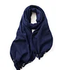 Plain Colors Tassels Unisex Scarf Team Event Anniversary Shawl