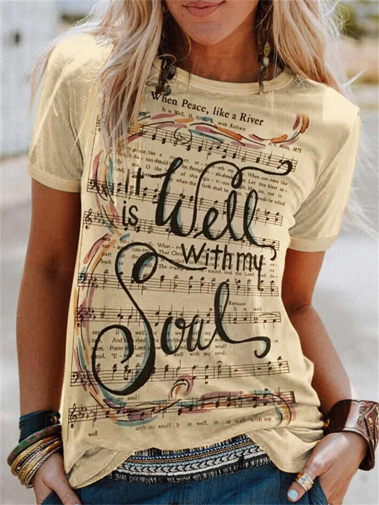 It Is Well With My Soul Sheet Music T Shirt