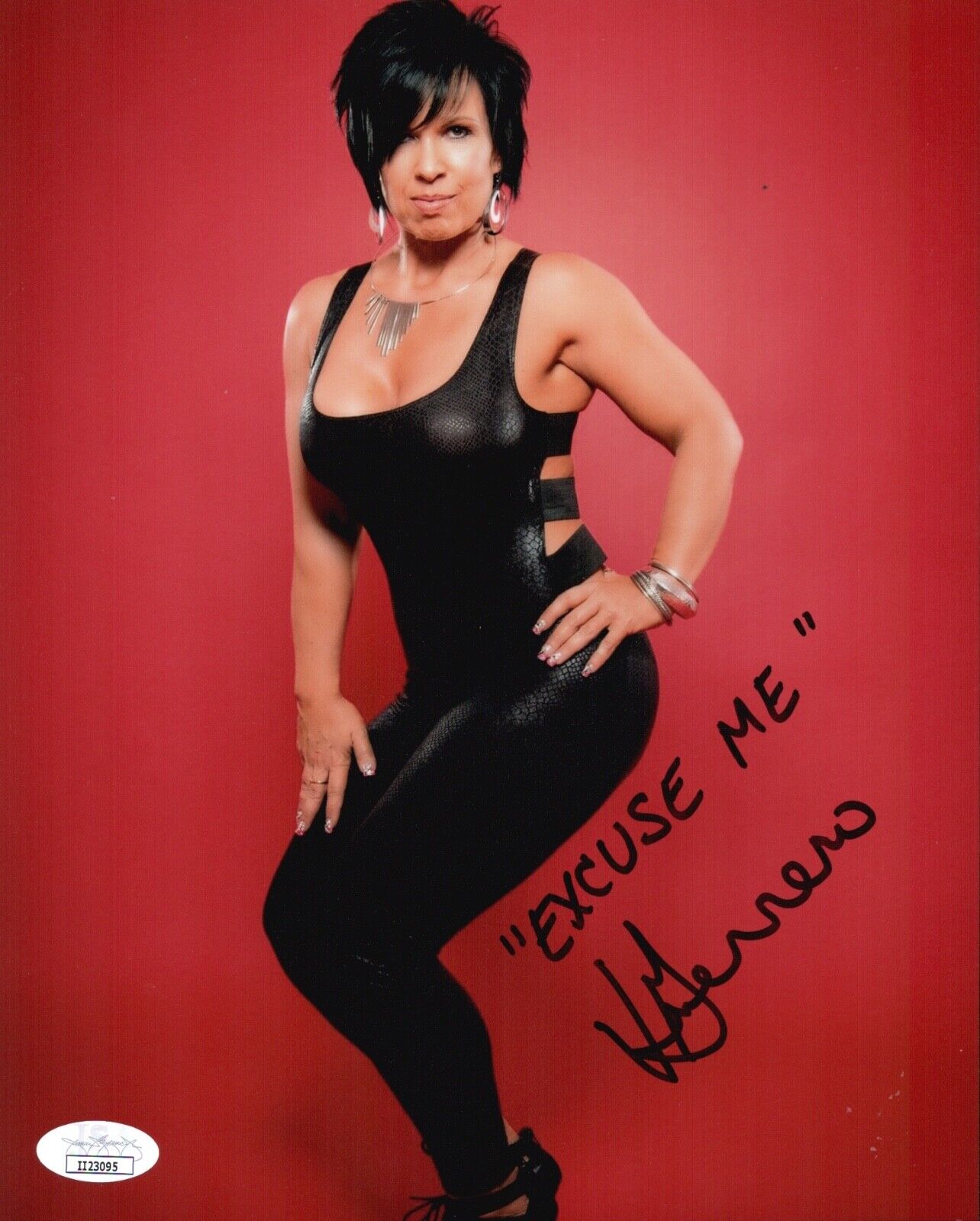 VICKIE GUERRERO Signed 8x10 EXCUSE ME Autograph WWE Legend JSA COA Cert