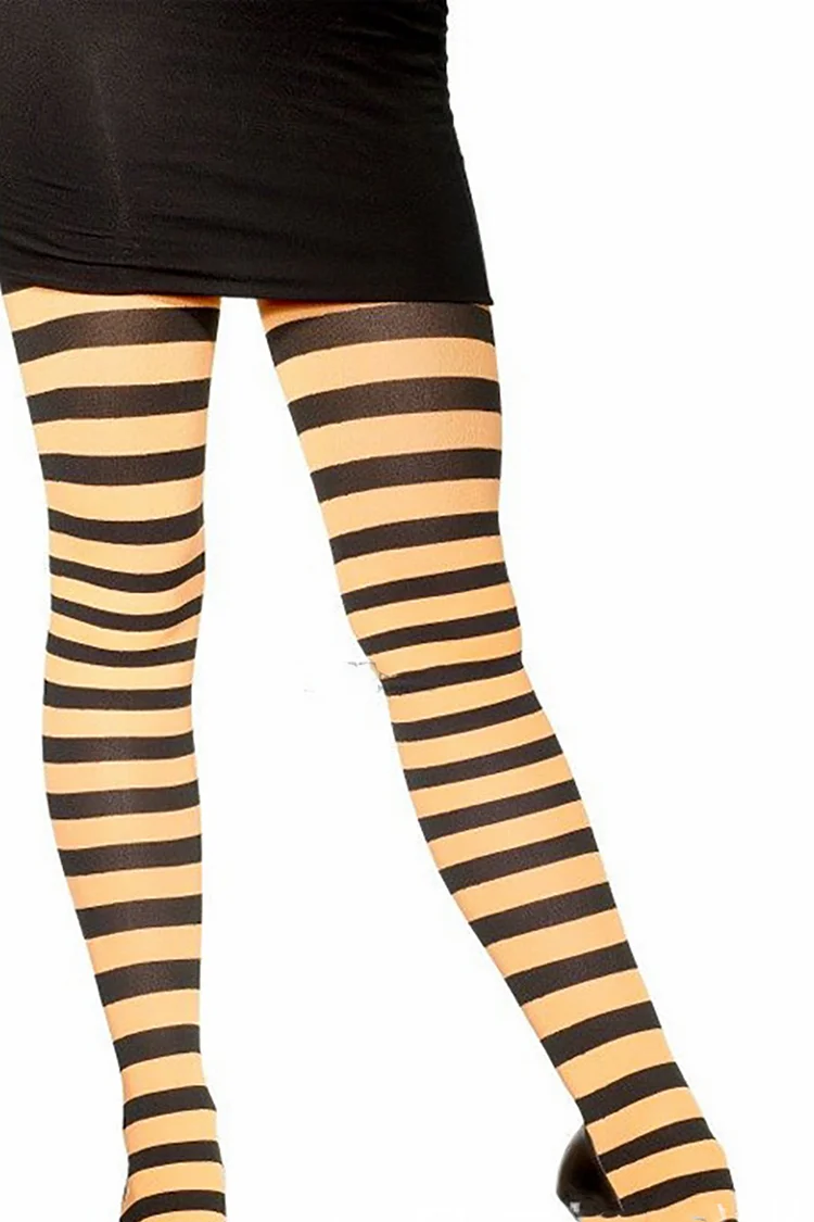 Halloween Costumes Striped Print Pantyhose Long Stockings 2024 - Xpluswear