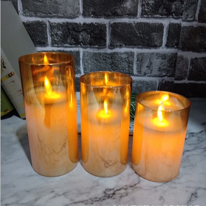 

Factory Direct Sale Golden Electroplated Glass Simulation Flame Swing-Night Light, 501 Original