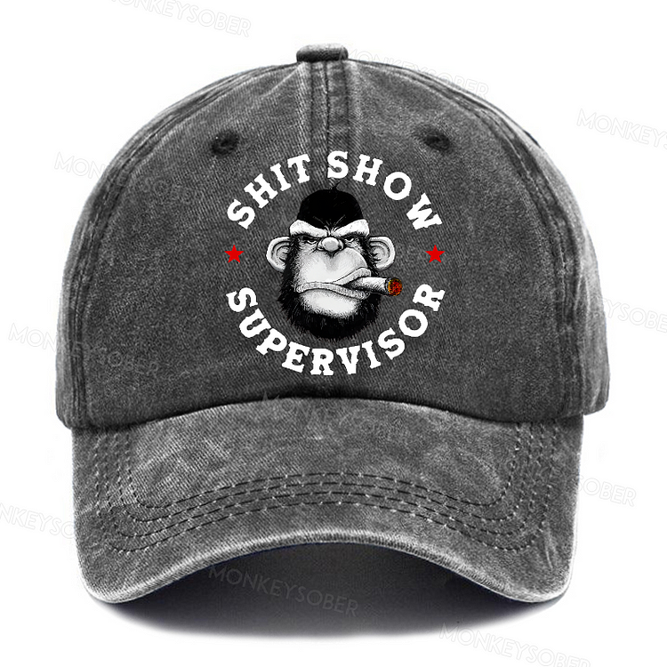 Shit Show Supervisor Washed Baseball Caps