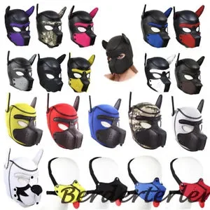 pornhint Pornhint Party Masks Pup Puppy Play Hood Mask Latex Rubber Role Play Cosplay Full Head