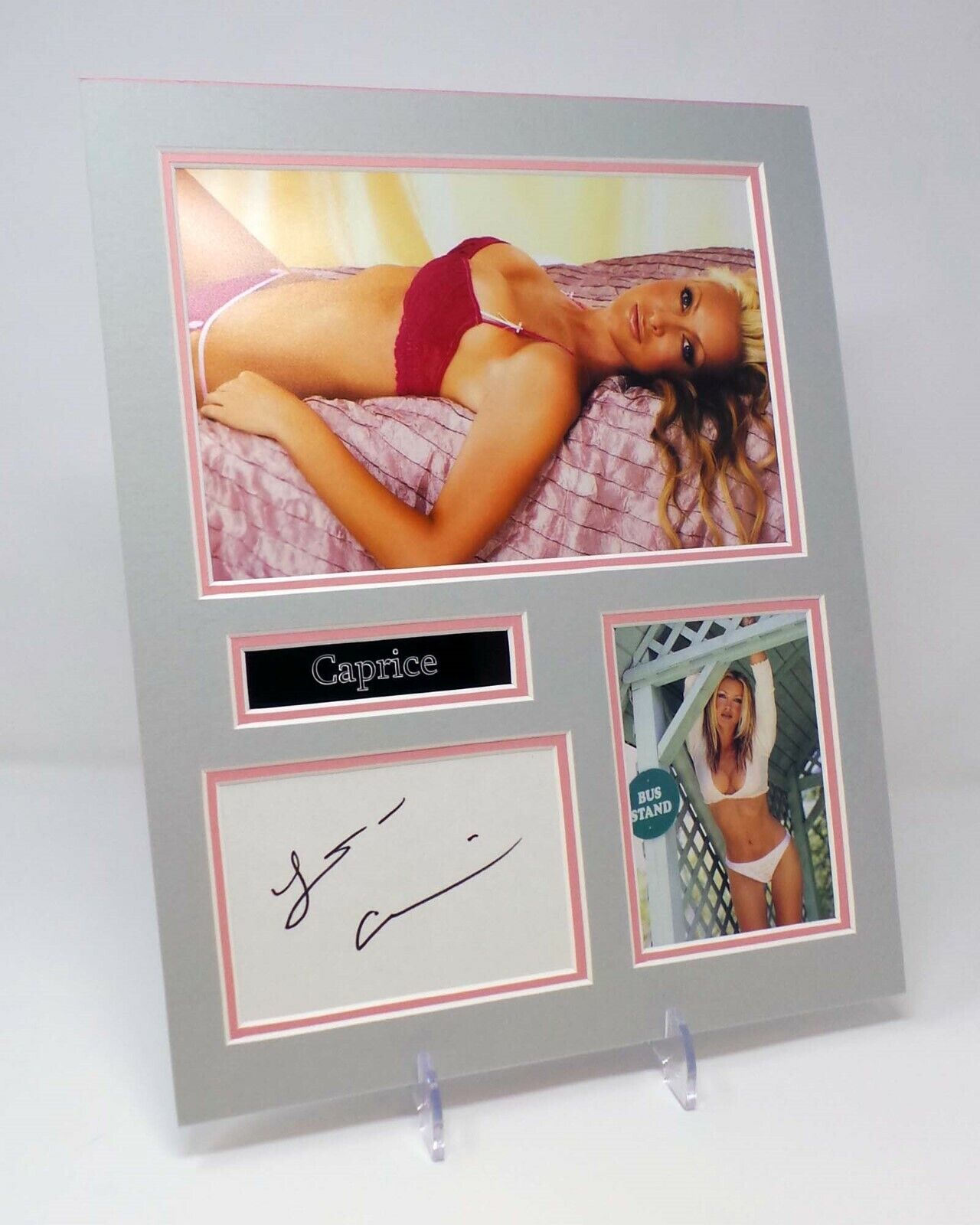 Caprice Signed Mounted Photo Poster painting Display AFTAL COA Model and TV Personality