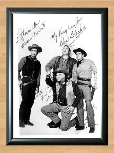 Bonanza Lorne Greene Cast Signed Autographed Photo Poster painting Poster Print Memorabilia A3 Size 11.7x16.5