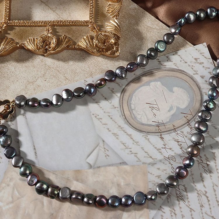 Natural Baroque Multicolored Pearl Necklace