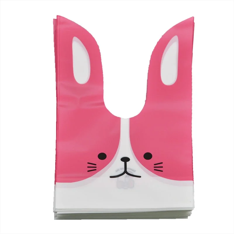 25pcs Bunny Cookies Bags Candy Biscuit Packaging Bag Birthday Wedding Favors Candy Gift Bags Easter Party Decoration Supplies