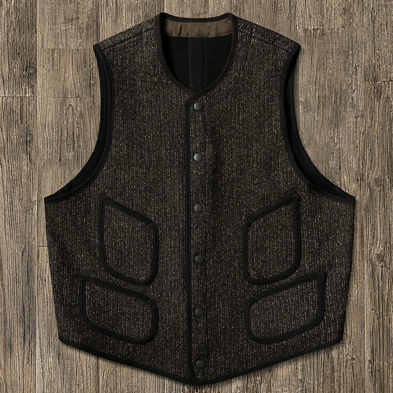 Vintage Black Shawl Collar Single Breasted Cardigan