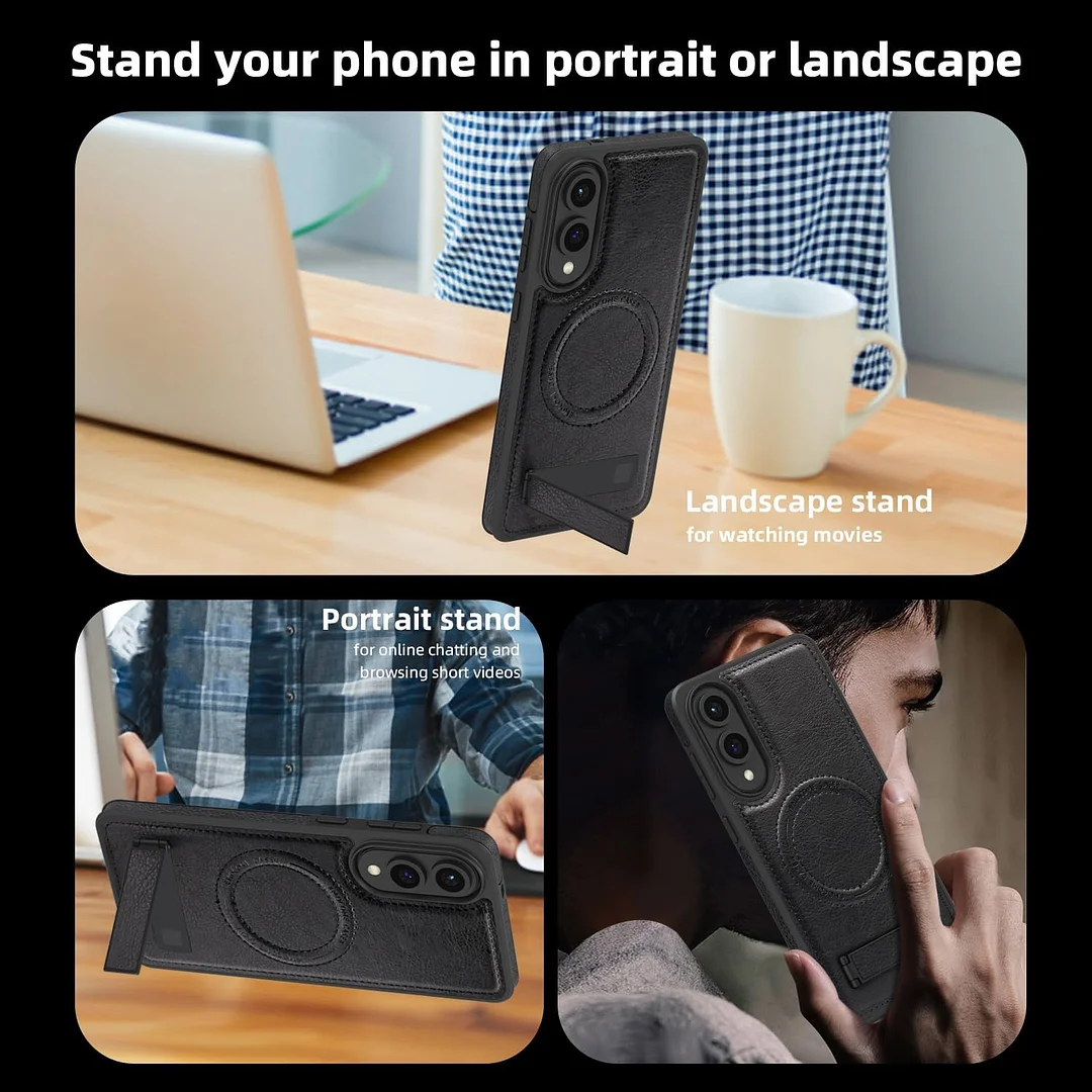 Samsung Galaxy Z Fold 6 Leather Case Magnetic Protective Case Holder Phone Case