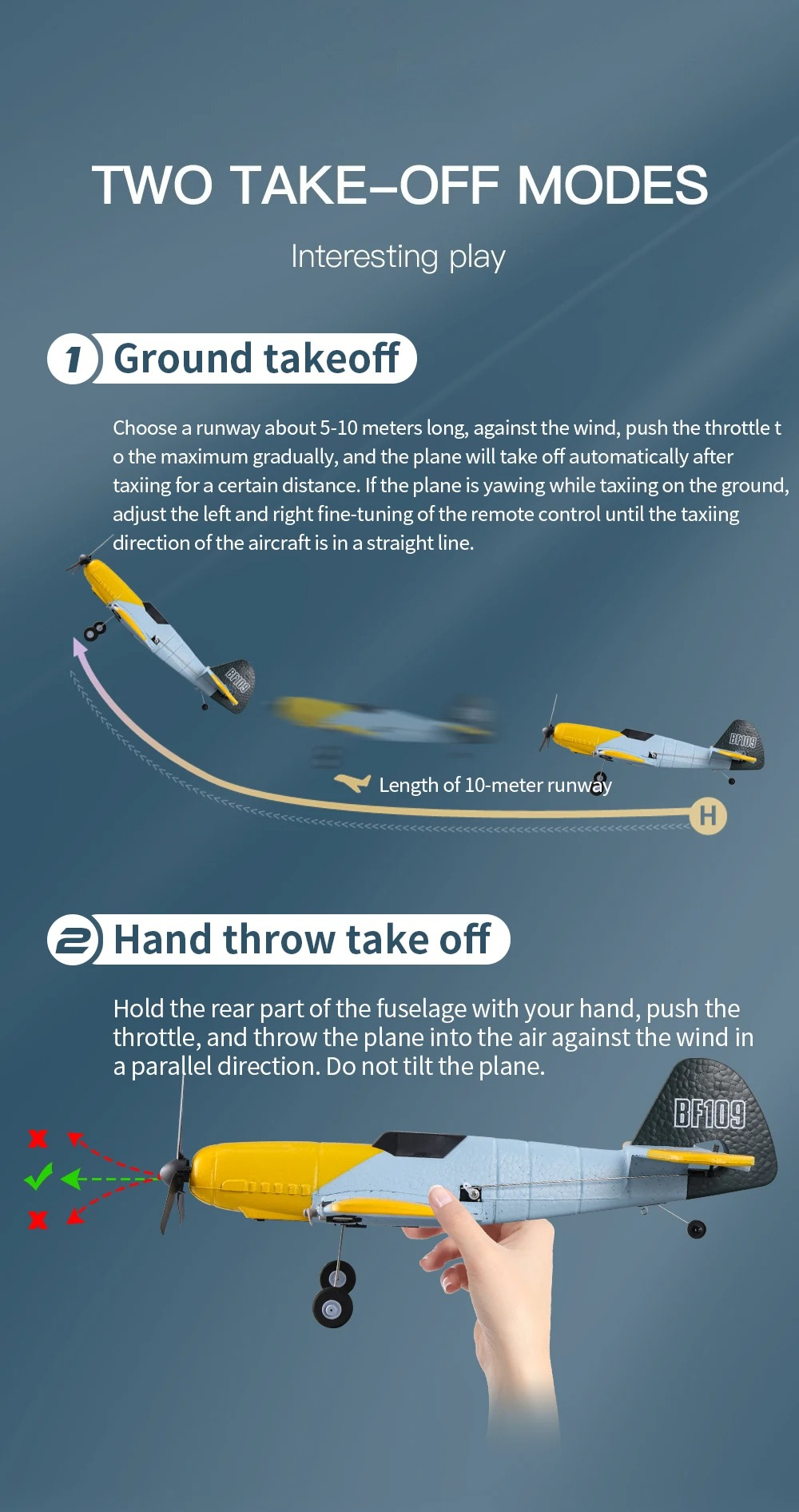 Tegooe Tegooe RC Airplane Glider for Beginners - 24G Remote Control EPP Foam Aircraft Model with 1 Battery