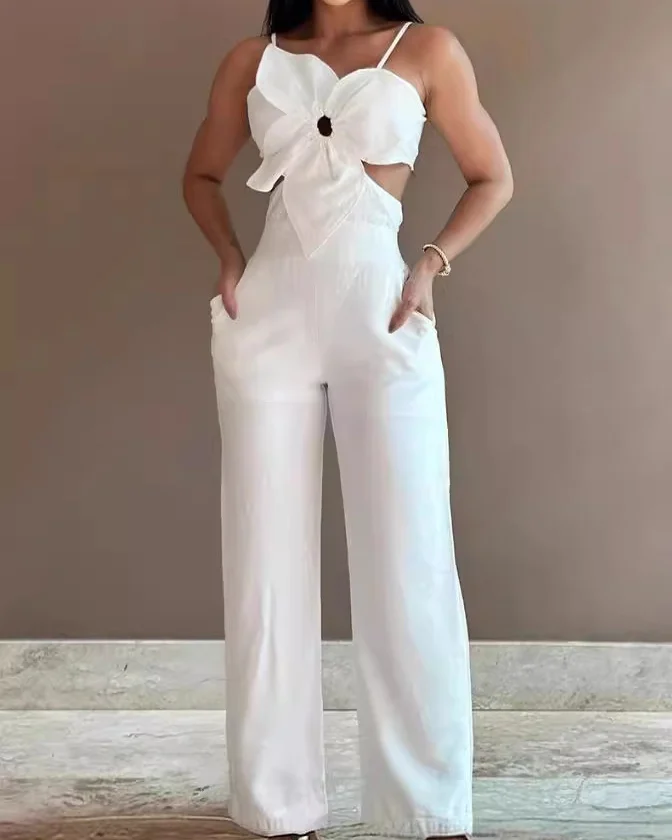 Fashion Casual Hollow Jumpsuit