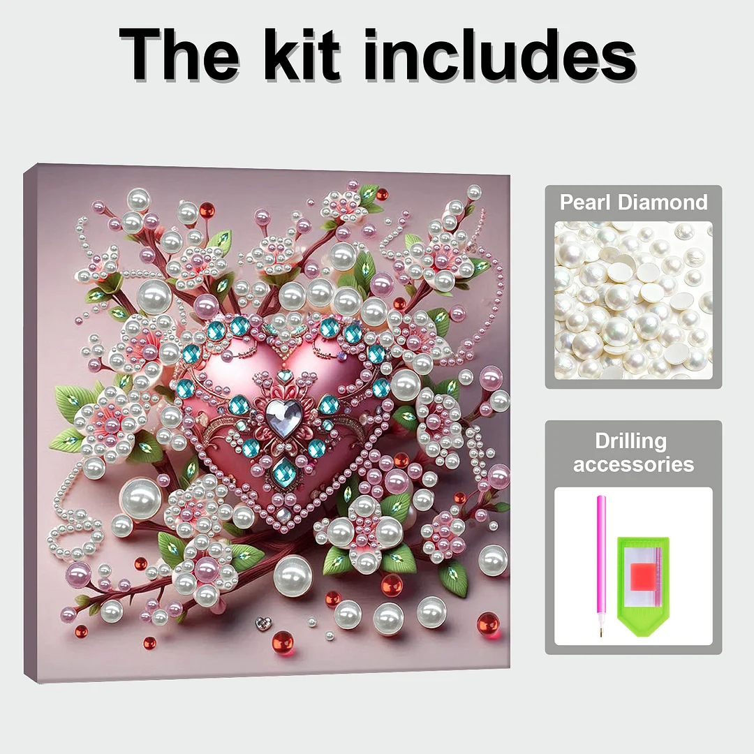 Love - DIY Pearl Diamond Art Kit With Frame 30*30cm