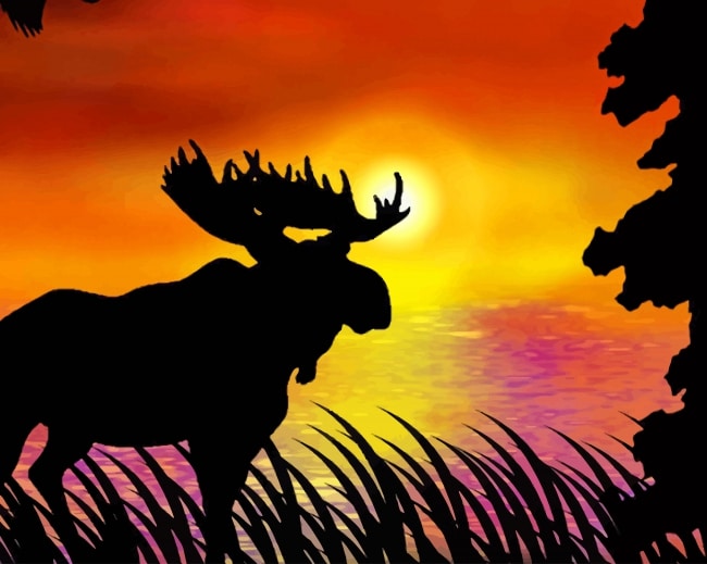 

Moose Silhouette – Paint By Numbers - 40*50CM, 501 Original