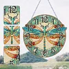 Diamond Painting Wooden Dragonfly Hanging Clock Kit