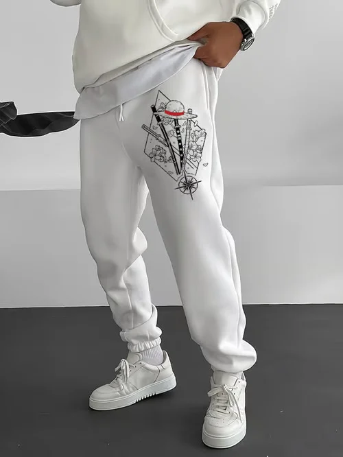 Men's Fashionable One Piece Three-Flow Printed Casual Pants