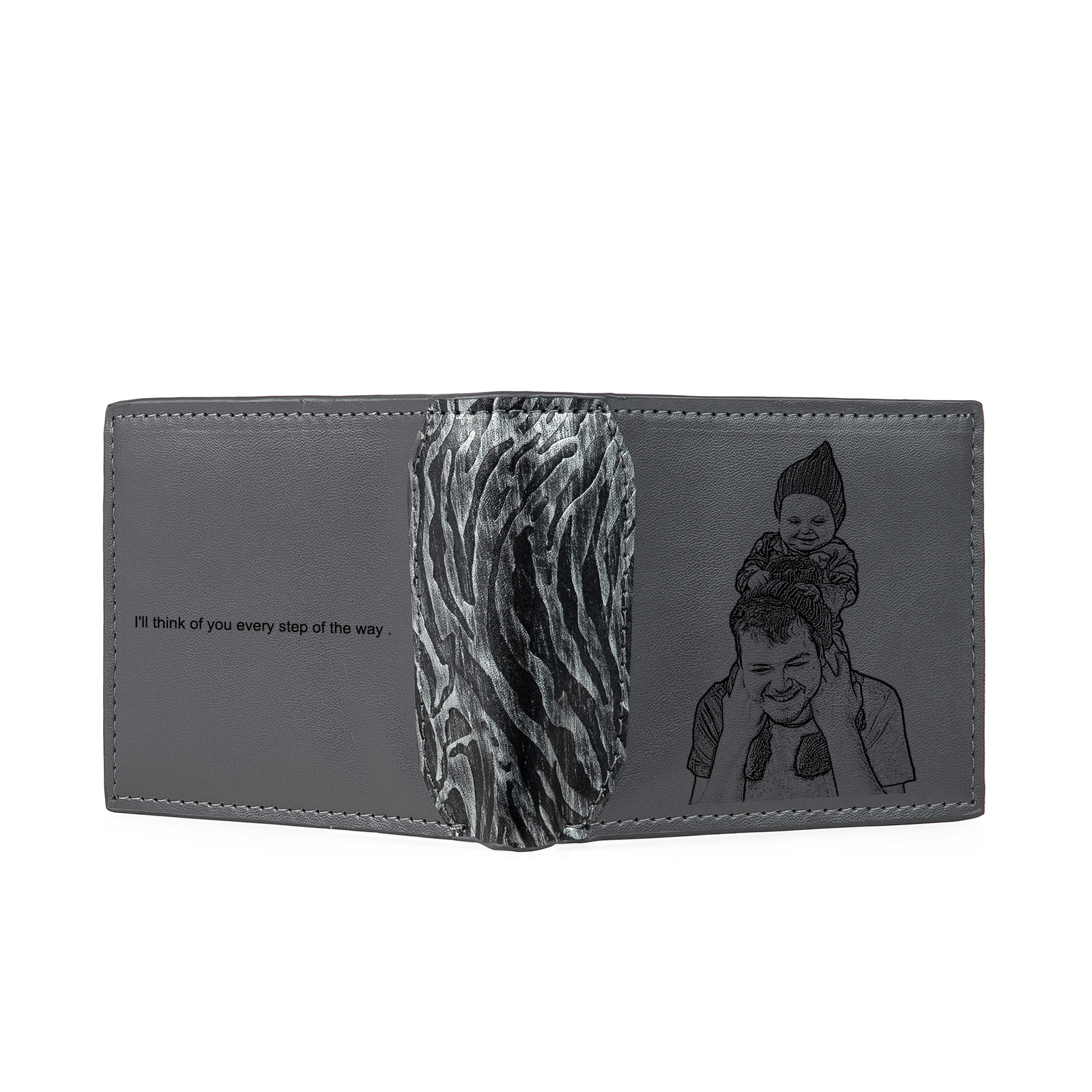 Personalised Photo & Text Billfold Wallet Custom Leather Wallet with RFID Blocking Gift for Men-Jessemade AU