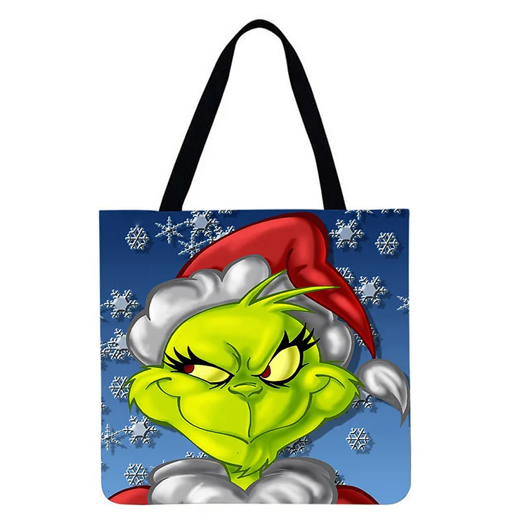Linen Eco-friendly Tote Bag - Christmas Cartoon