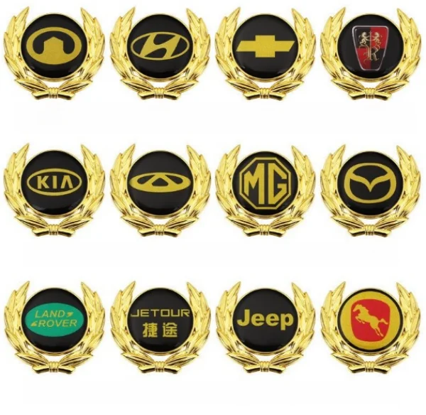 Wheat Ear Car Stickers Car Metal Car Logo Stickers 3d Three-dimensional Decorative Stickers