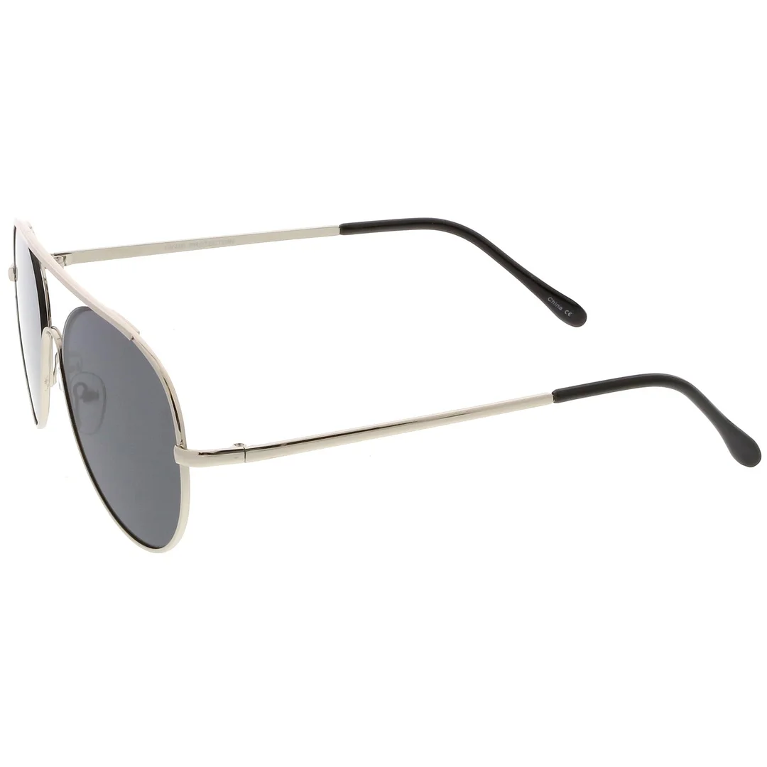 Classic Metal Aviator glasses Crossbar Slim Arms Teardrop Lens 55mm