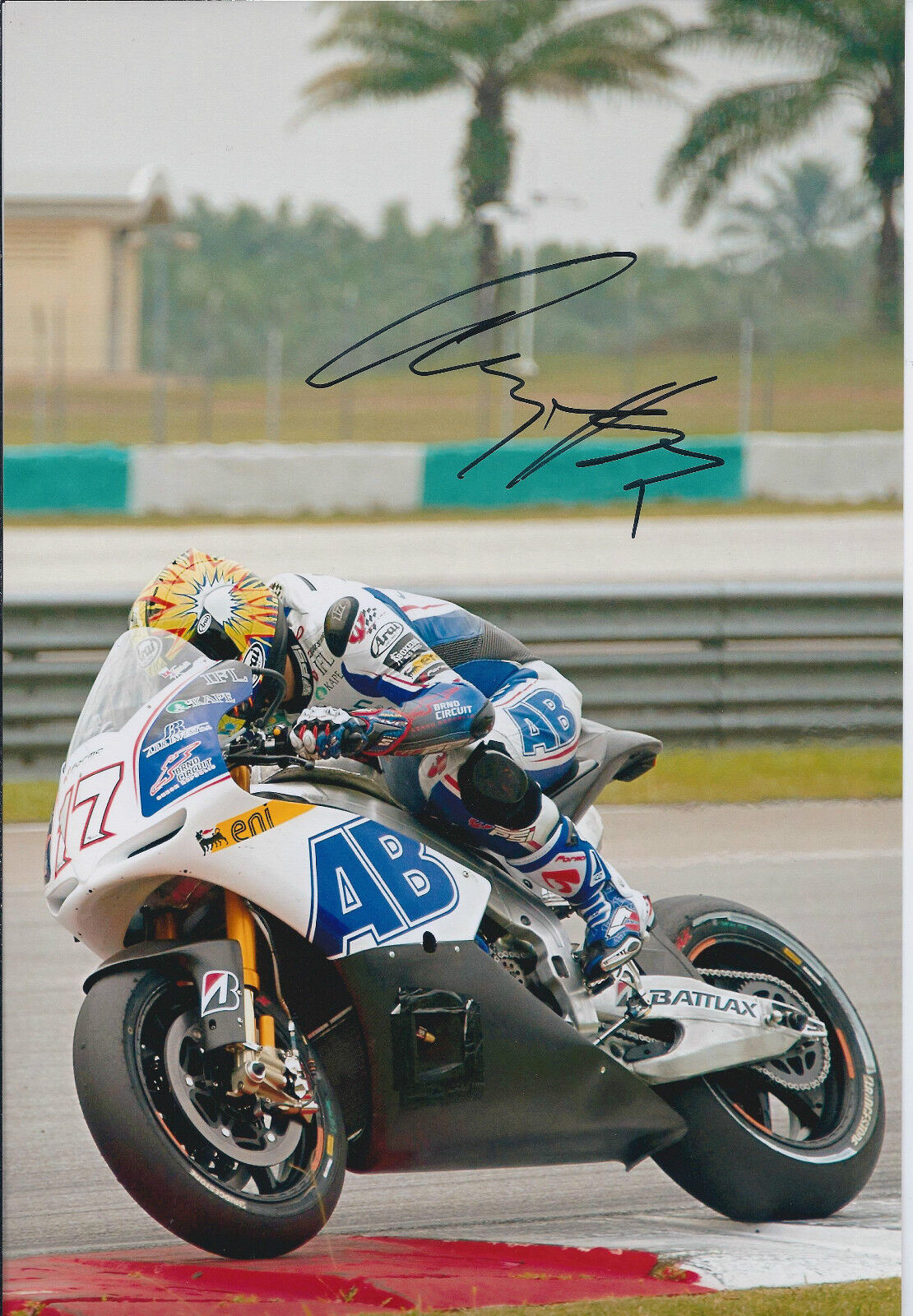 Karel ABRAHAM SIGNED 12x8 Photo Poster painting MotoGP Rider AFTAL Autograph COA CZECH Racer