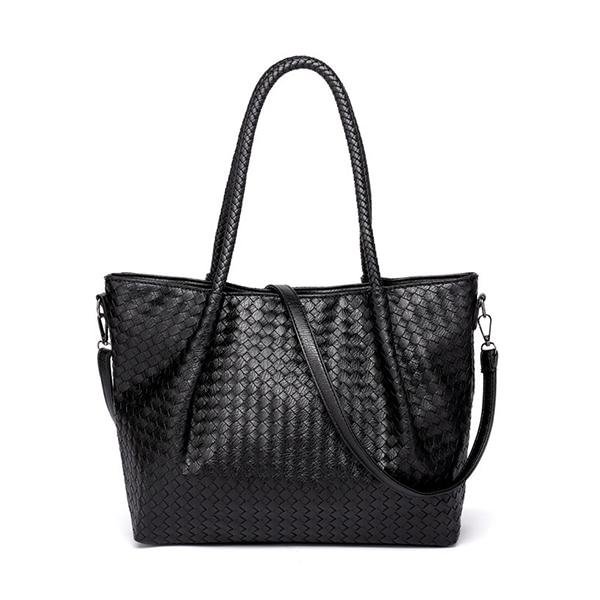 Women Large-Capacity Woven Shoulder Bag