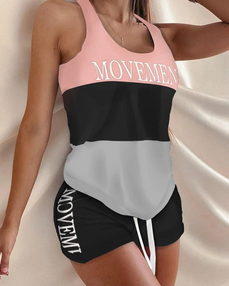 Swimleaf Women's Multi Vest Shorts 2 Piece Ladies Casual Shorts Vest Pajamas Set