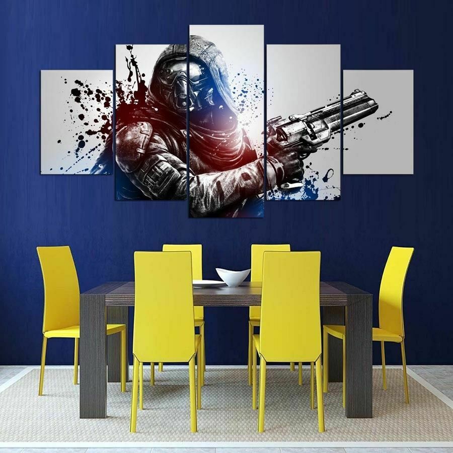 Movies Destiny Games Soldier Gun Canvas Prints Painting Wall Art Home Decor 5 Panel HD Print Room Decor Paintings No Framed