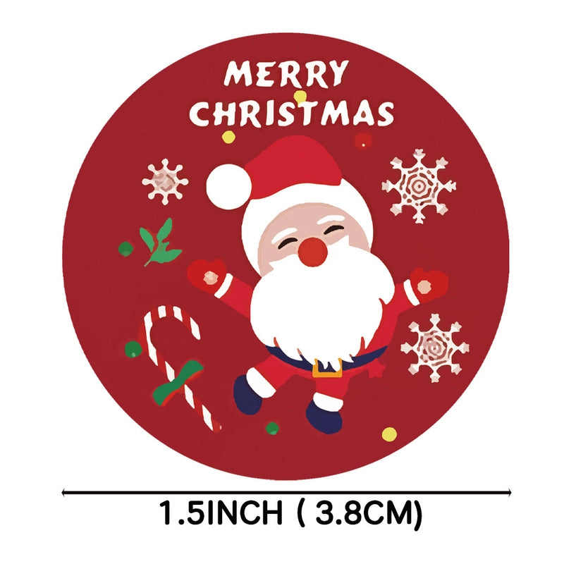 Cute Cowhide Self-adhesive Label Christmas Decorative Label Roll Stickers