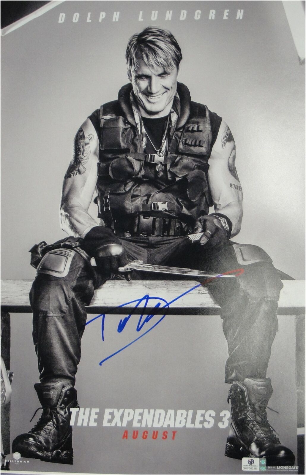 Dolph Lundgren Hand Signed Autographed 12x18 Photo Poster paintinggraph Expendables 3 GA 766216