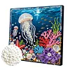 Jellyfish Art Diamond Painting Kit for Adults Home Decor 25x25cm With Frame