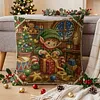 Christmas DIY 11CT Stamped Cross Stitch Throw Pillow Kit 45x45cm