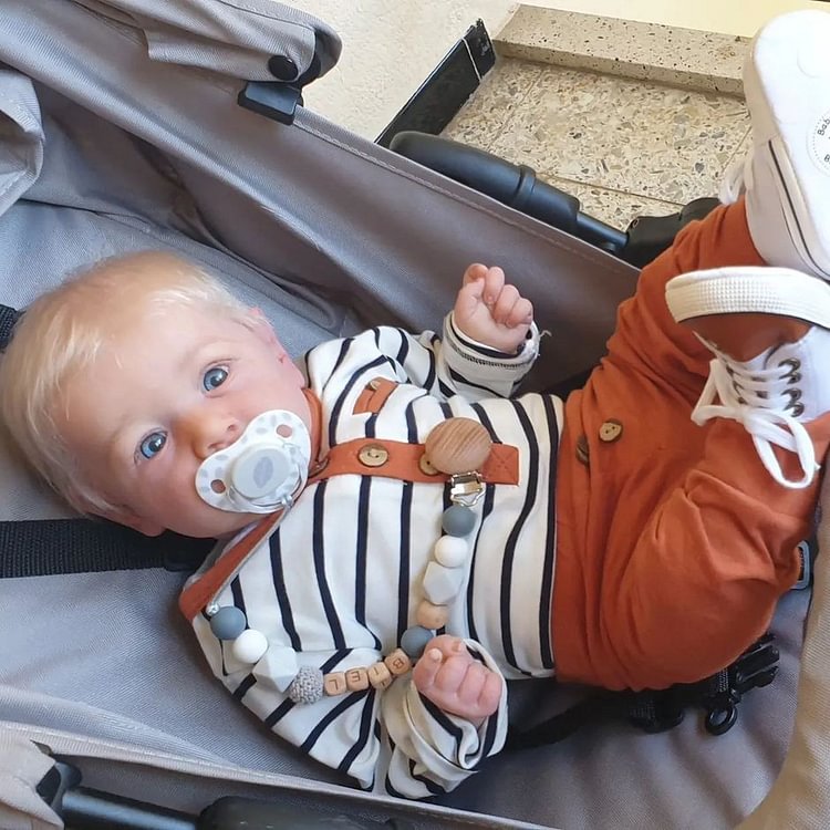 [Reborn Boy] 20" Realistic Toddler Boy Reborn Baby Dolls with Curly Blonde Hair Named Samuel Rebornartdoll® Rebornartdoll®