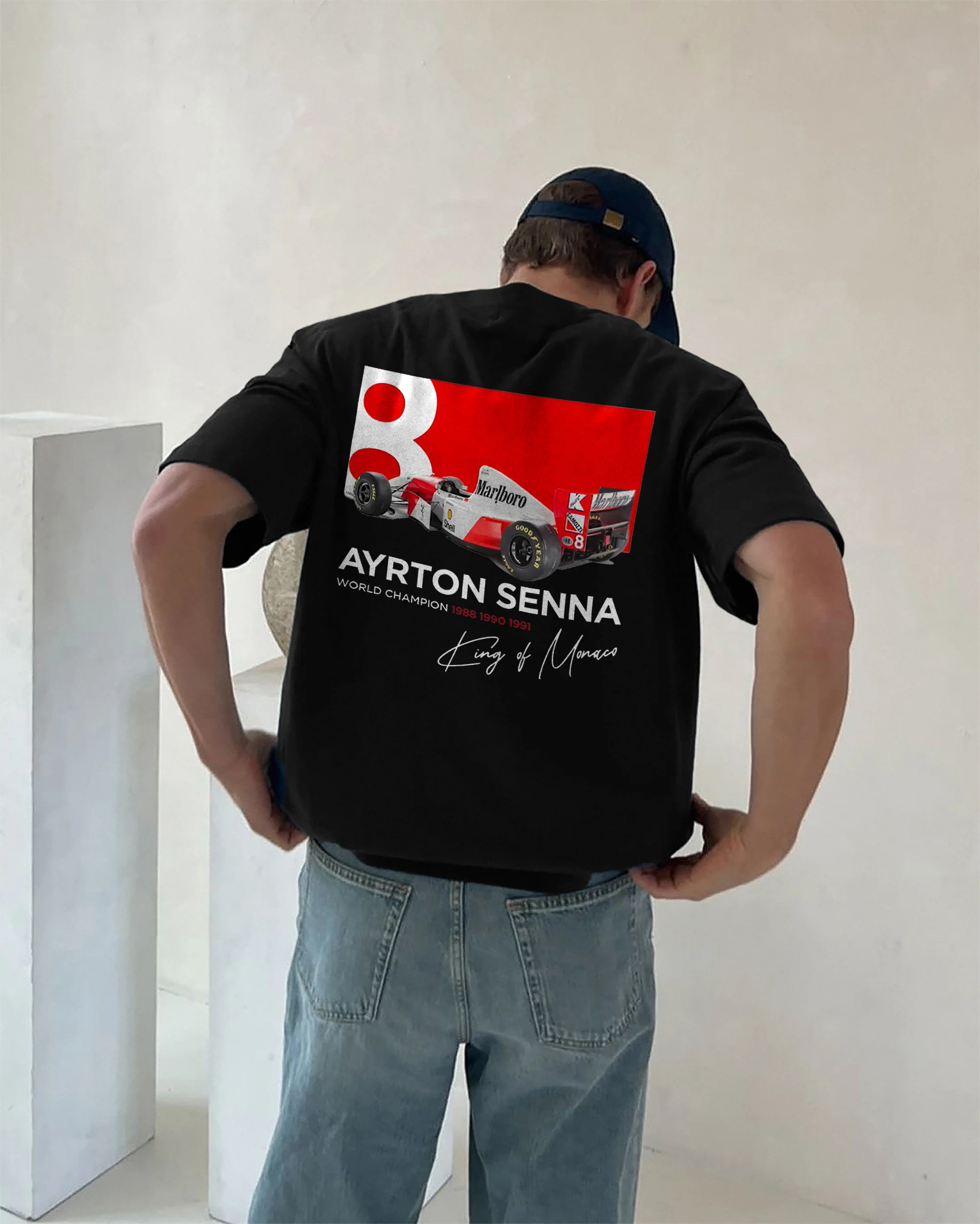 Unisex Racing Print Oversized Loose Fit T-Shirt / TECHWEAR CLUB / Techwear