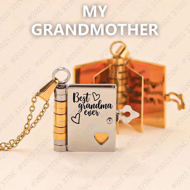 For Grandma - Best Grandma Ever Book Necklace
