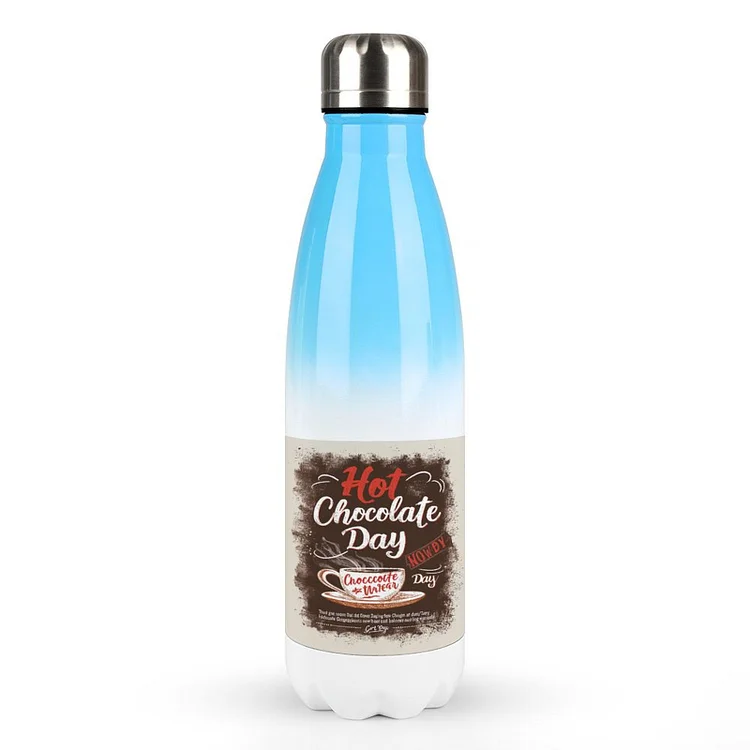 Stainless Steel Water Bottles HOT CHOCOLATE DAY  customized, personalized, gift