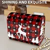 (US Local)DIY Red Fawn Diamond Art Wooden Coin Pouch with Chain 5D Diamond Painting Purse