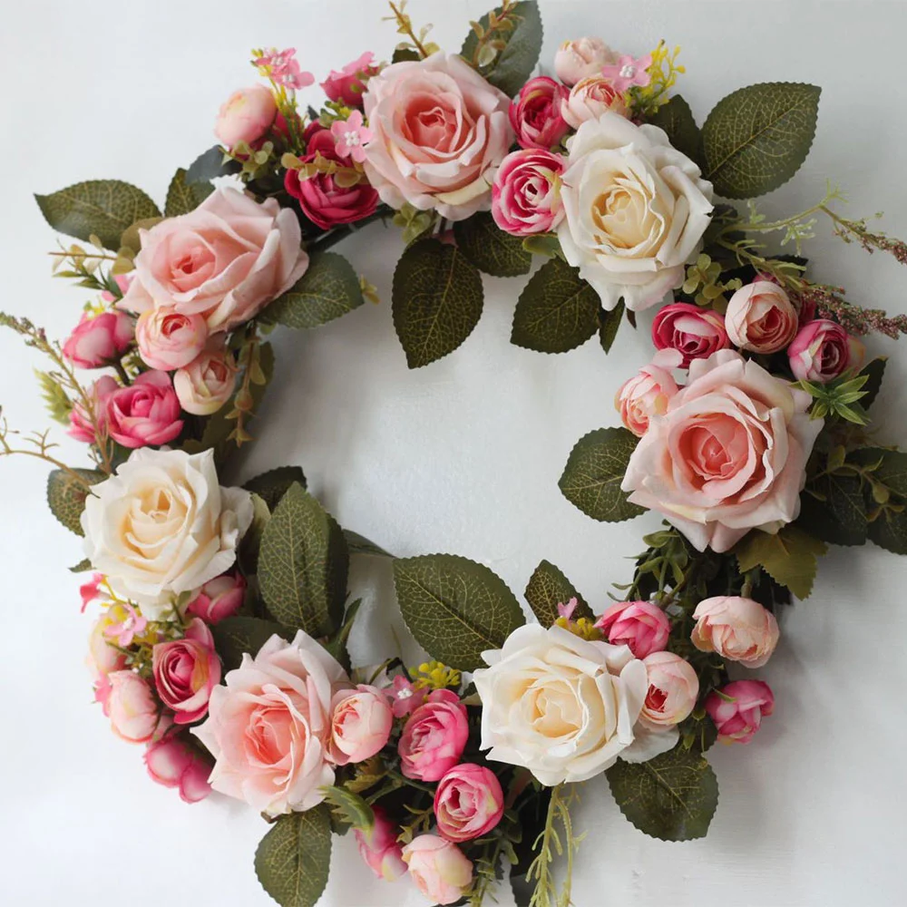 Rose Wreath Yard Holiday Decoration Hanging Ornament