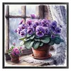Violets By Window-11CT Stamped Cross Stitch 40*40cm/15.75*15.75in tapestrymarket
