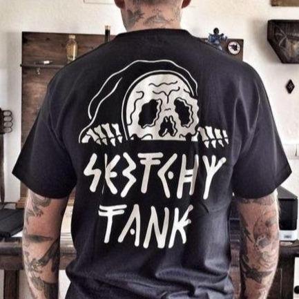 Wizard skull print casual t-shirt