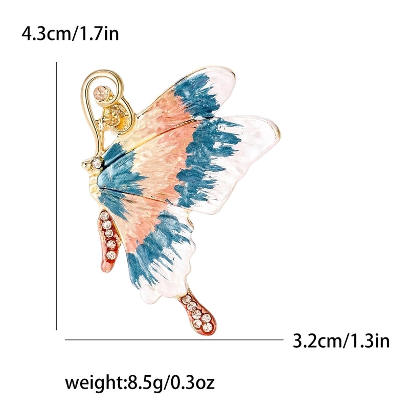 Minimalist Pin Butterfly Alloy Inlay Zircon Women’s Brooches