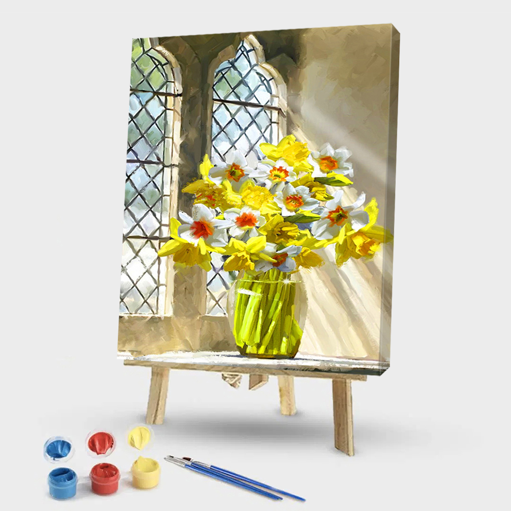 

40*50CM Paint By Numbers-Window Flowers, 501 Original