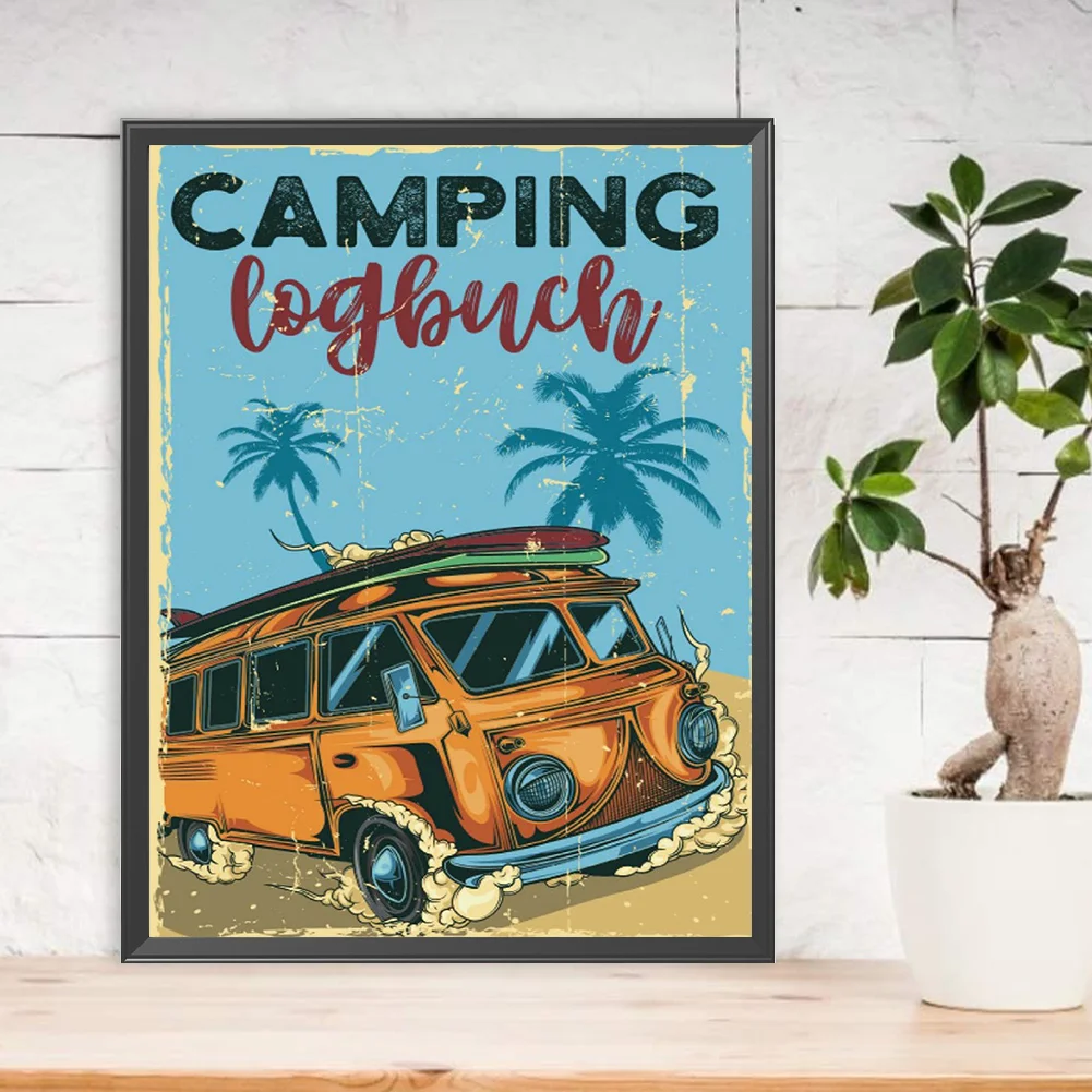 Full Round Diamond Painting 30*40cm - Summer Atmosphere Car