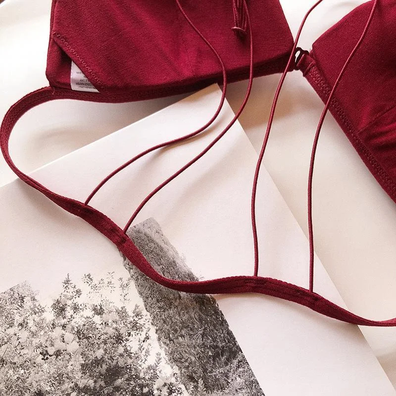 Front buckle triangle cup underwear