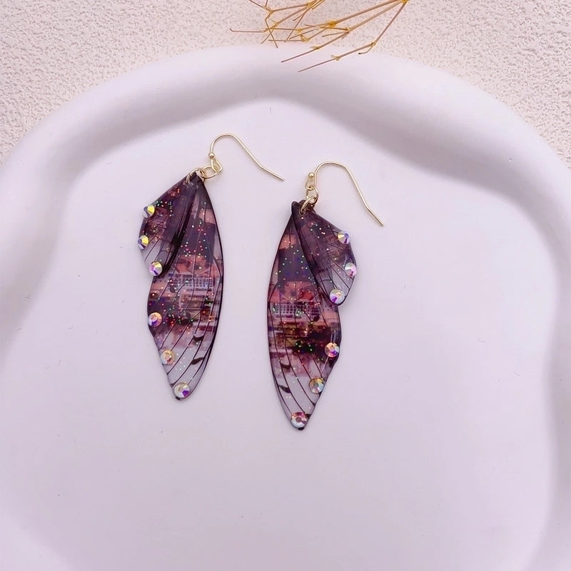 1 Pair Minimalist Wings Copper Epoxy Women’s Drop Earrings