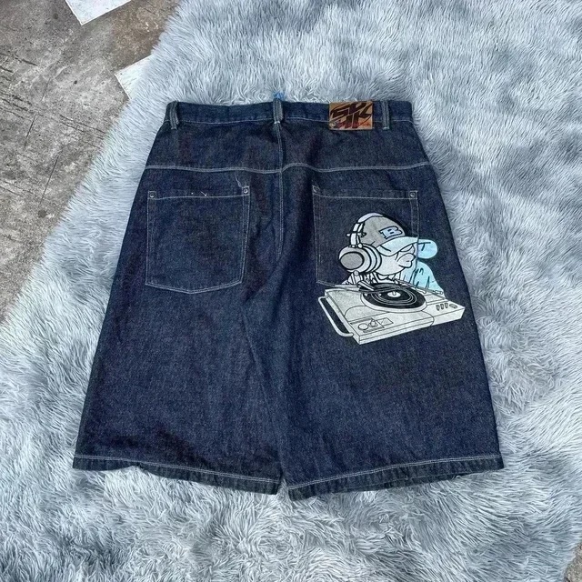 Ballifyex fall outfits New embroidery craft loose jeans, retro design, personalized wide-leg pants, street Harajuku EMPYRE street versatile pants
