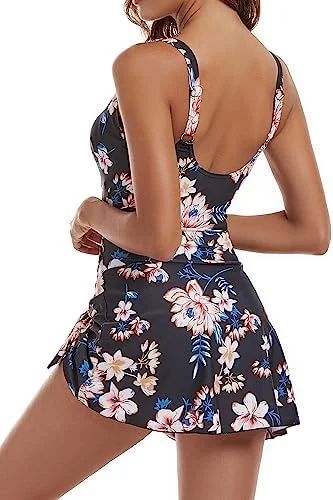 One Piece Tummy Control Swimdress for Women 