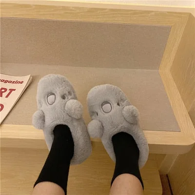 Cute Koala Slippers For Women Girls Fashion Kawaii Fluffy Fuzzy Winter Warm Slipper Woman Cartoon Animals House Slippers