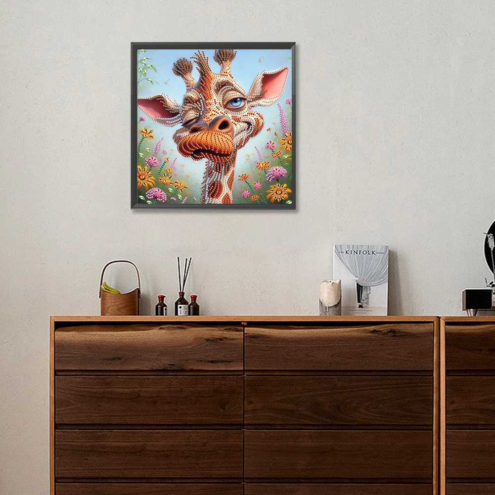 Diamond Painting - Partial Special Shaped Drill - Giraffe(Canvas|30*30cm)