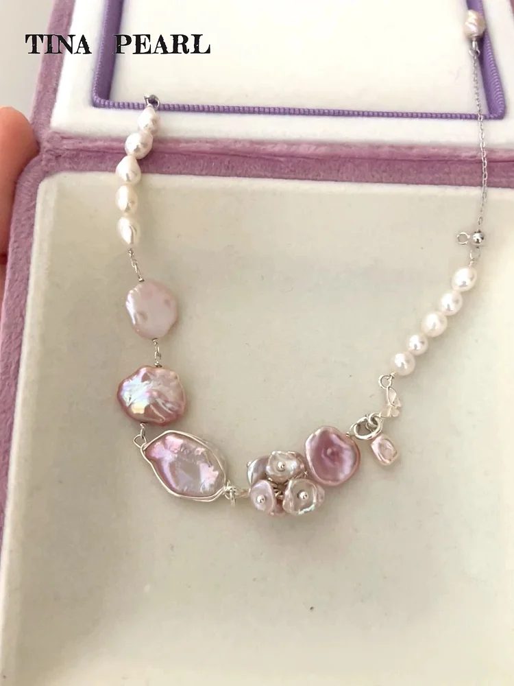2025 TINA Jewelry Freshwater pearl cherry blossom petal Baroque bracelet